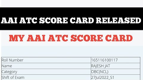 AAI ATC SCORE CARD 2022