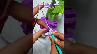 crochet scrunchie 💜 #crochetscrunchies #youtubeshorts #trendingproducts #crochethairaccessories