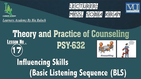 Theory and Practice of Counseling (PSY632) VU Urdu | Lecture No. 17 | Learners Academy By Bia Baloch