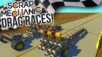 Scrap Mechanic Multiplayer Gameplay - DRAG RACING COMPETITION (Scrap Mechanic Funny Moments)