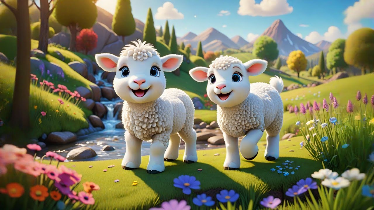 Six Little Lambs Learn Opposites | Learning Song for Kids | Nursery Rhymes and Educational Songs