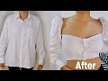 DIY PUFF SLEEVE TOP FROM MEN’S SHIRT | Thrift flip Ep.8 Clothes Transformation | OLD CLOTHES TO NEW