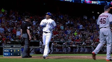 HOU@TEX: Andrus opens scoring with RBI double in 5th