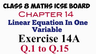 Exercise 14A Q.1 to Q.15 Class 8 Maths ICSE Board Selina Publisher screenshot 2