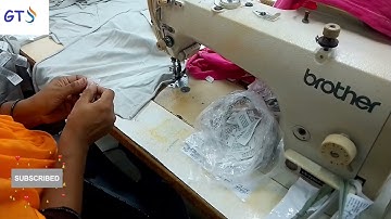 Care label attach by single needle lock stitch