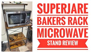 Superjare Kitchen Bakers Rack Review Great As A Microwave Stand Coffee Bar Storage