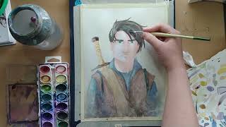 Watercolor Painting a Warrior