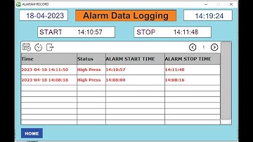 Alarm Data Logging HaiwellScada Save to Excel (CSV)