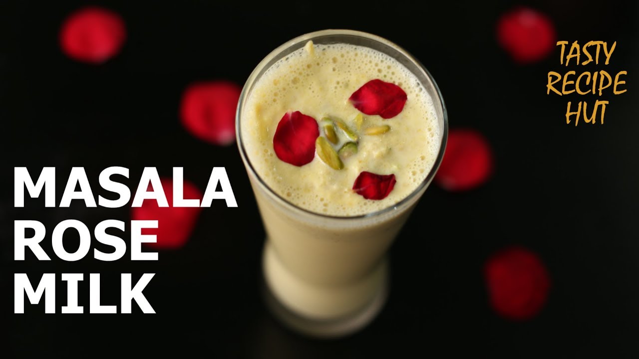 Masala Rose milk ! Masala Doodh ! Milk with spices & nuts | Tasty Recipe Hut