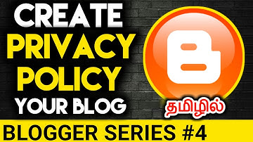 How to Create and Generate Privacy Policy Page on Blogger in tamil|bloggerseries#4|#onlinefactstamil