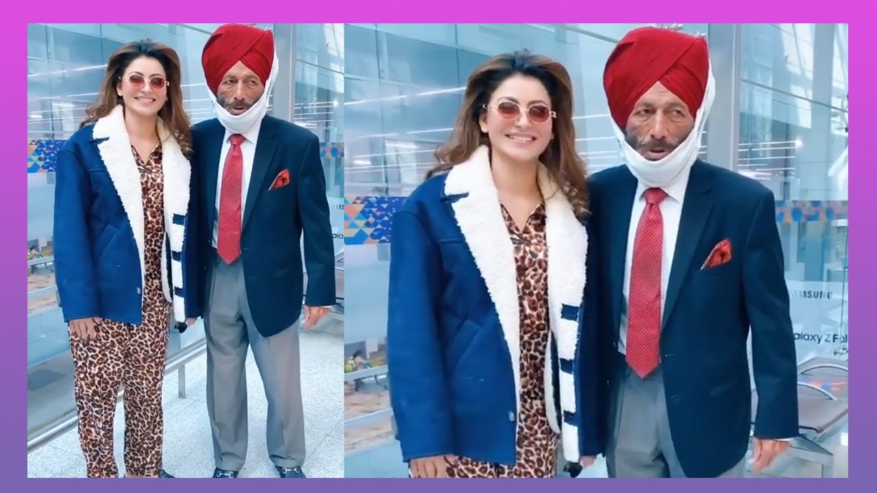 Urvashi Rautela Meets Milkha Singh & Touching Feet To Shows Respect at Airport | Trackbollywood |