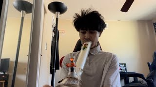 feelin like Hercules after unleashing the FUCKING BEAST on my huge long thick ass 18 inch bong pause