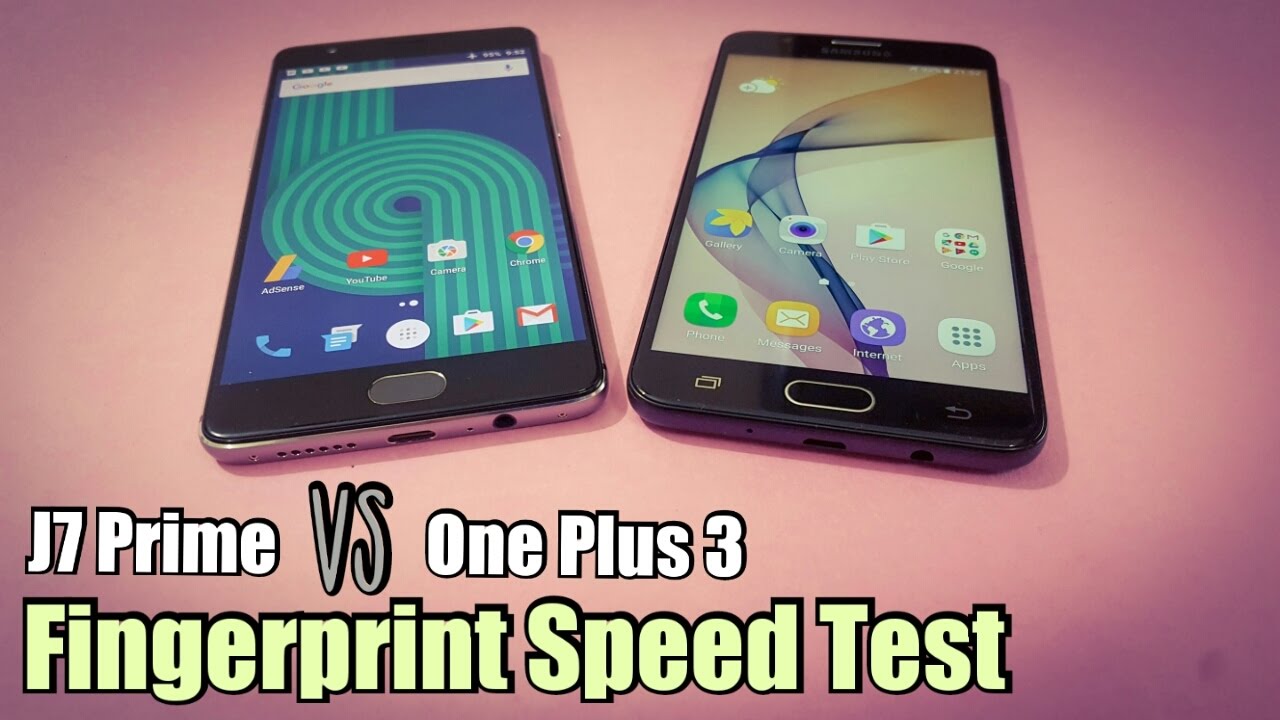 Samsung J7 Prime vs One Plus 3 | Fingerprint Scanner Speed Test