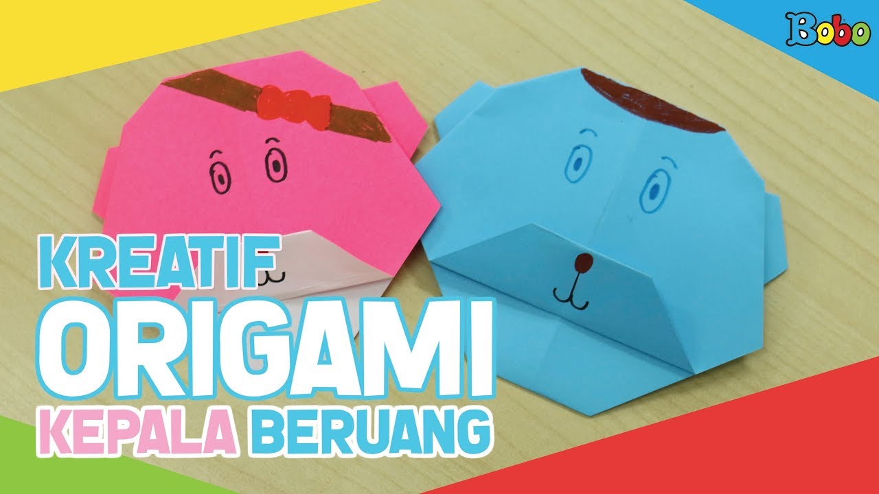 Kreatif - Membuat Origami Kepala Beruang - YouTube Majalah Bobo