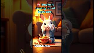 😂Smoke is coming out of both ears #ramen #noodles #rabbitq