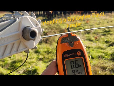 Holding a Gallagher Fault Finder for accurate readings 