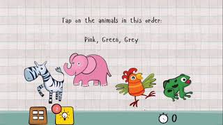 Logic Master 1 - Mind Twist Level 13 Solution | Tap on the animals in this order Pink Green Gray