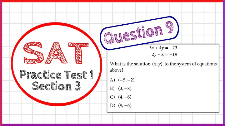 SAT Paper Practice Test 1 - Section 3 - Question 9 - Math, No Calculator