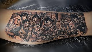 South Ink Custom Tattoo - Timelapse Video of Dragonball Z The Last Supper Tattoo screenshot 5