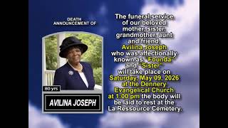 Avilina Joseph ~ Short Obituary