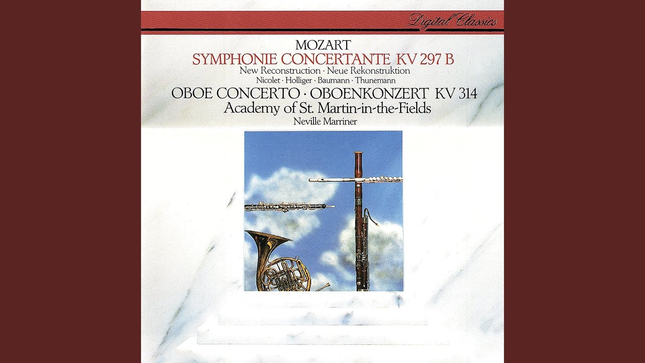 Mozart: Sinfonia Concertante for Flute, Oboe, Horn & Bassoon in E flat major, K.297B: 3....