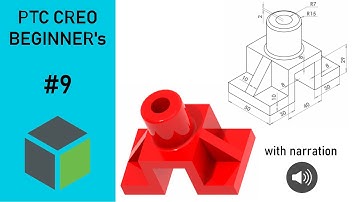 💫  CREO || Beginners Tutorial || Exercise - 9 || with narration & remdering.