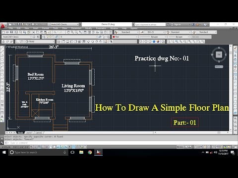 How To Draw A Simple Floor Plan.[PRACTICE DWG]