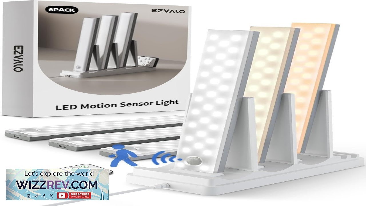 EZVALO 6 Pack Under Cabinet Lighting with Charging Station 2000mAh ...