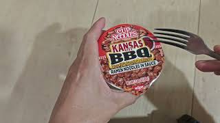 Sports Performance Kansas City BBQ Ramen Noodles in Sauce Cup Noodle Quick Review 