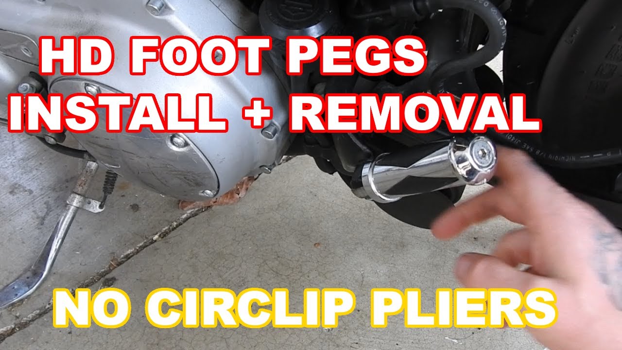 Harley Davidson Foot Peg Install And Removal Without Circlip Pliers ...