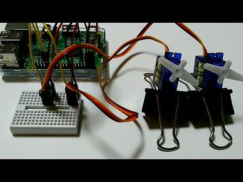 Raspberry Pi 3 SG90(RPi)　サーボ2台