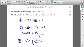 OCR Core 3 January 2008 q9iii - A2 Maths - Trigonometry