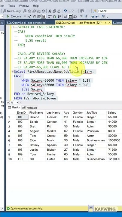 SQL: CASE Statement (WHEN - THEN - ELSE) - YouTube