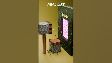 Minecraft vs Real Life: Nether Portal Experiment 🔥 | Epic 3D Animation#shorts