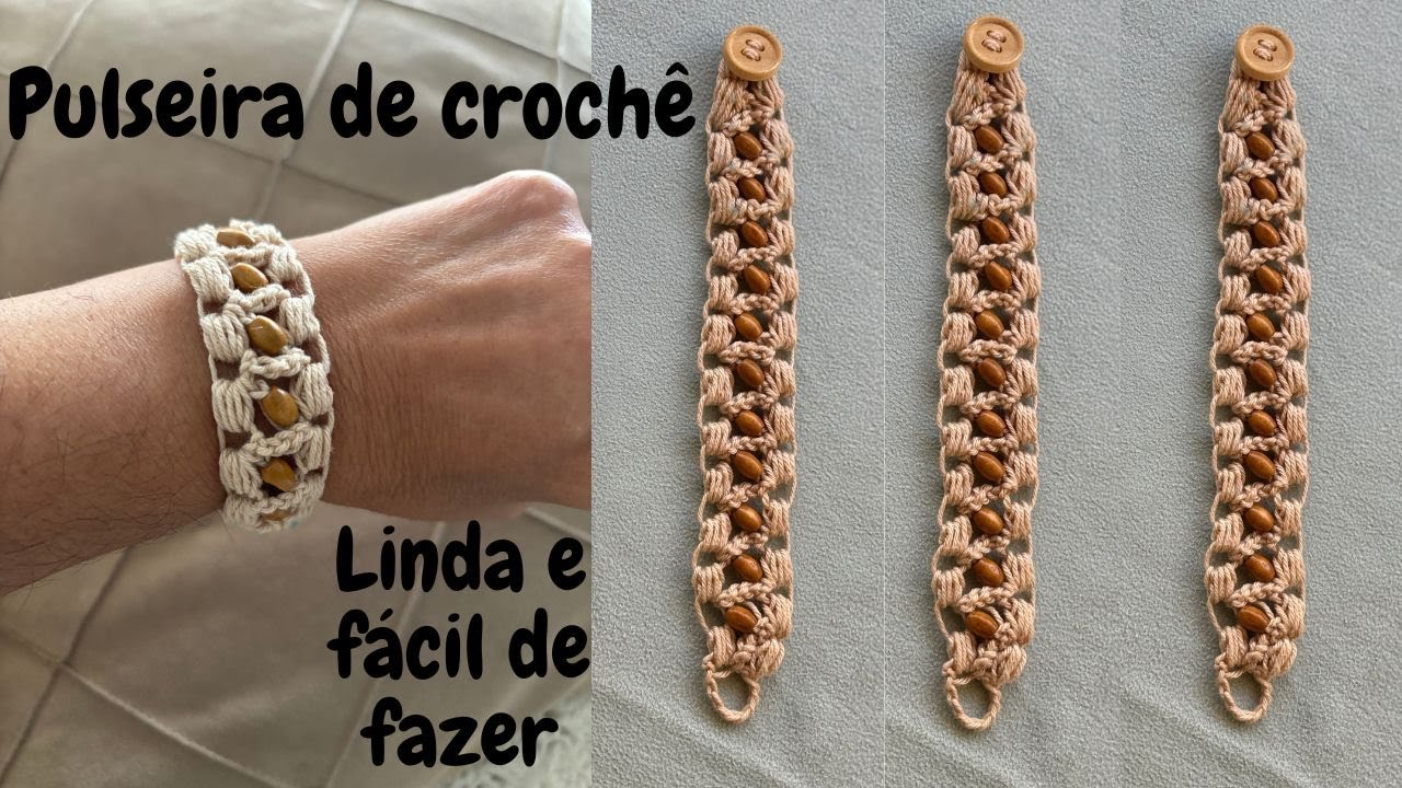 Pulseira de crochê - Linda e fácil de fazer!