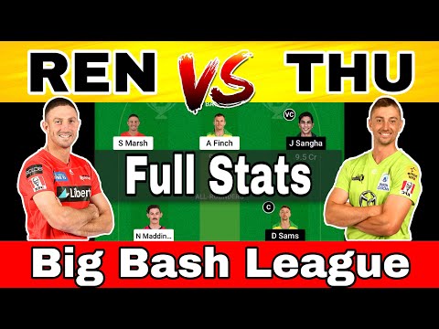 Ren Vs Thu Dream11 Team Prediction Melbourne Renegades Vs Sydney Thunder Big Bash League l Youtube Ren Vs Thu Dream11 Team Prediction Melbourne Renegades Vs Sydney Thunder Big Bash League l Youtube