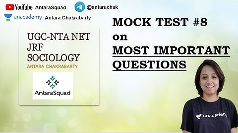 Mock Test #8 on MOST IMPORTANT TOPICS | UGC NTA-NET JRF Sociology