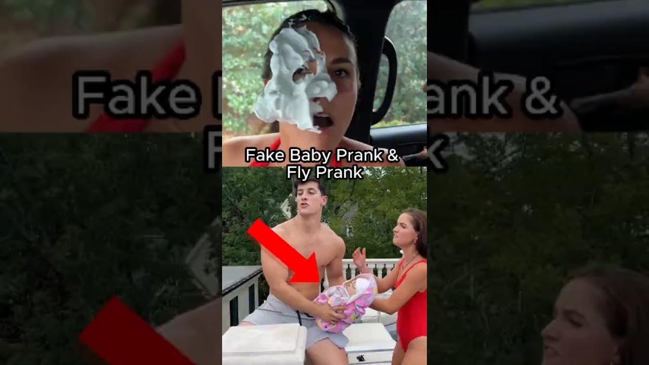 Fake Baby Roof Prank And Shaving Cream Fly Prank
