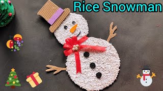 Make A Rice Snowman | Diy Snowman From Waste Cardboard And Rice | Christmas Decoration 2023