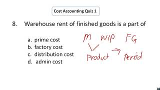 Cost Accounting Quiz 1 Answer Key (Theories)