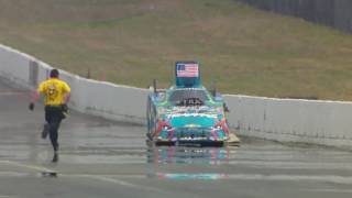 NHRA Funny Car driver Courtney Force hits the wall hard in Seattle