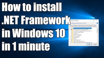 How to install .NET Framework (3.5, 2.0, 3.0) in Windows 10