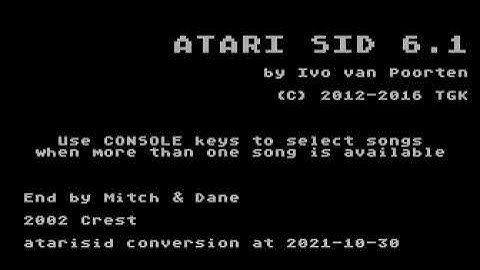 Atari 8bit - POKEY. END by Mitch &Dane /2002 Crest