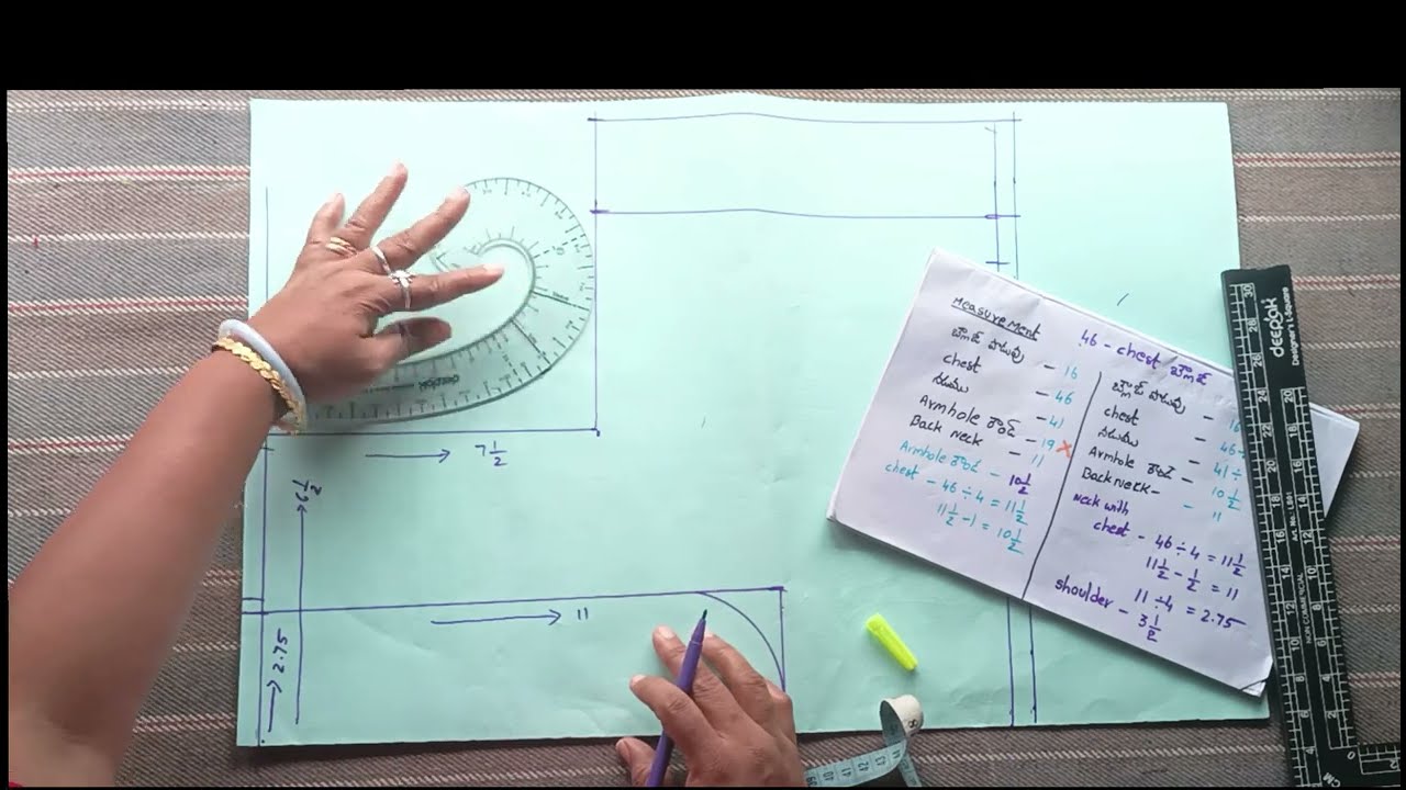 #46 సైజు బ్లౌజ్ మార్కింగ్ ఫుల్ ఫార్ములా 💛 Subscriber Special #tailoringtips #latest 