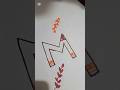 Bookmark making with letter M 💕 #youtubeshorts #art #bookmarkmaking #drawing #diy