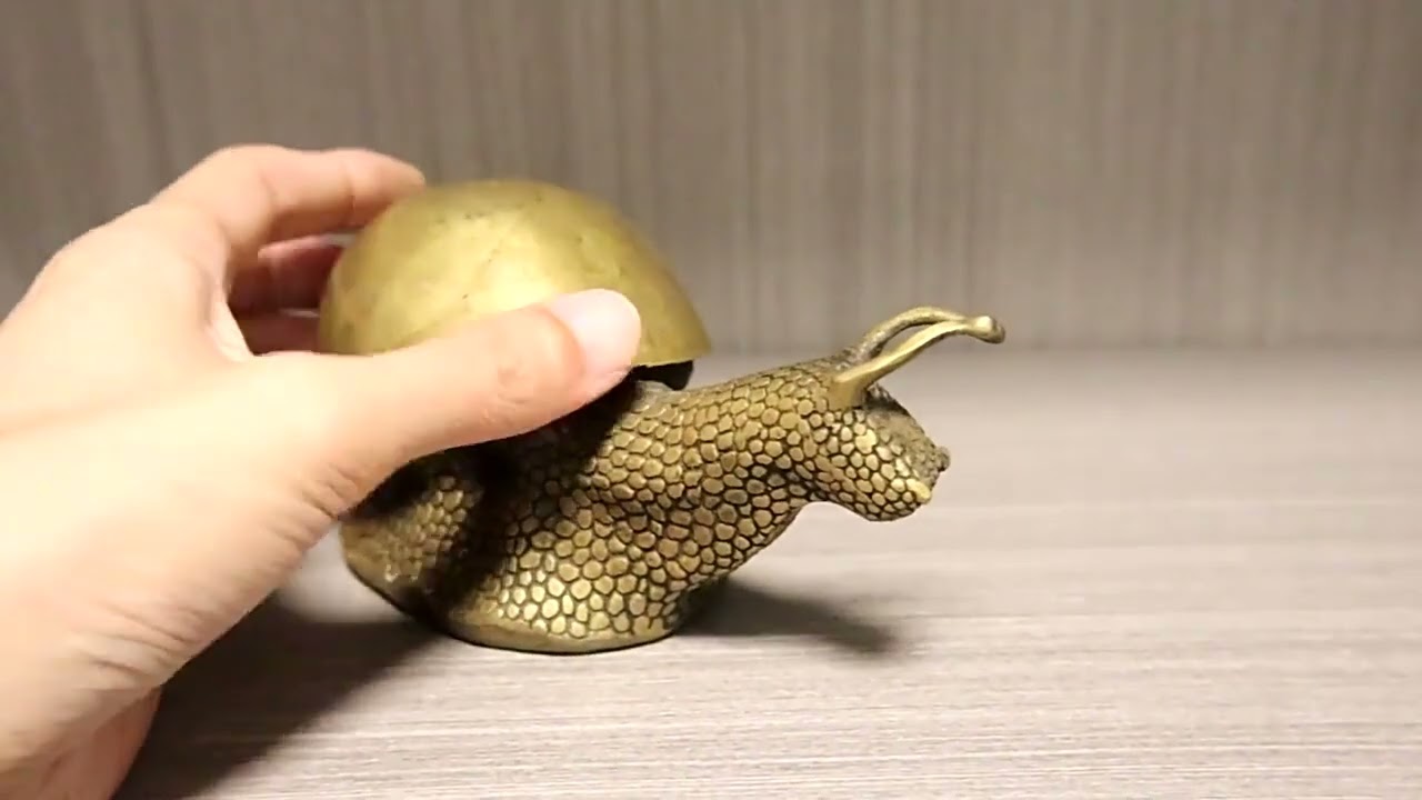 Solid Brass 860g Big Snail Statue Animal Figurine Tea Pet Home Decor Paperweight