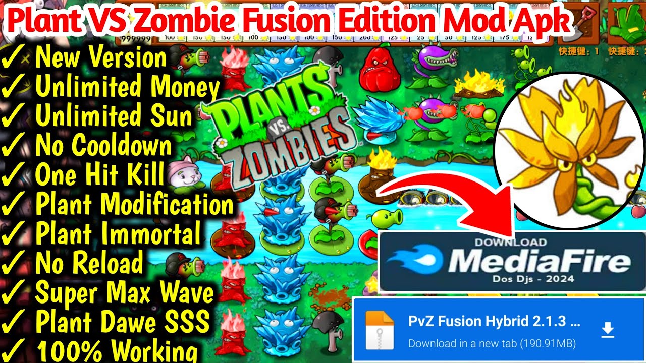 Download Plants VS Zombie Fusion Mod Menu V2.1.3 PVZ Fusion