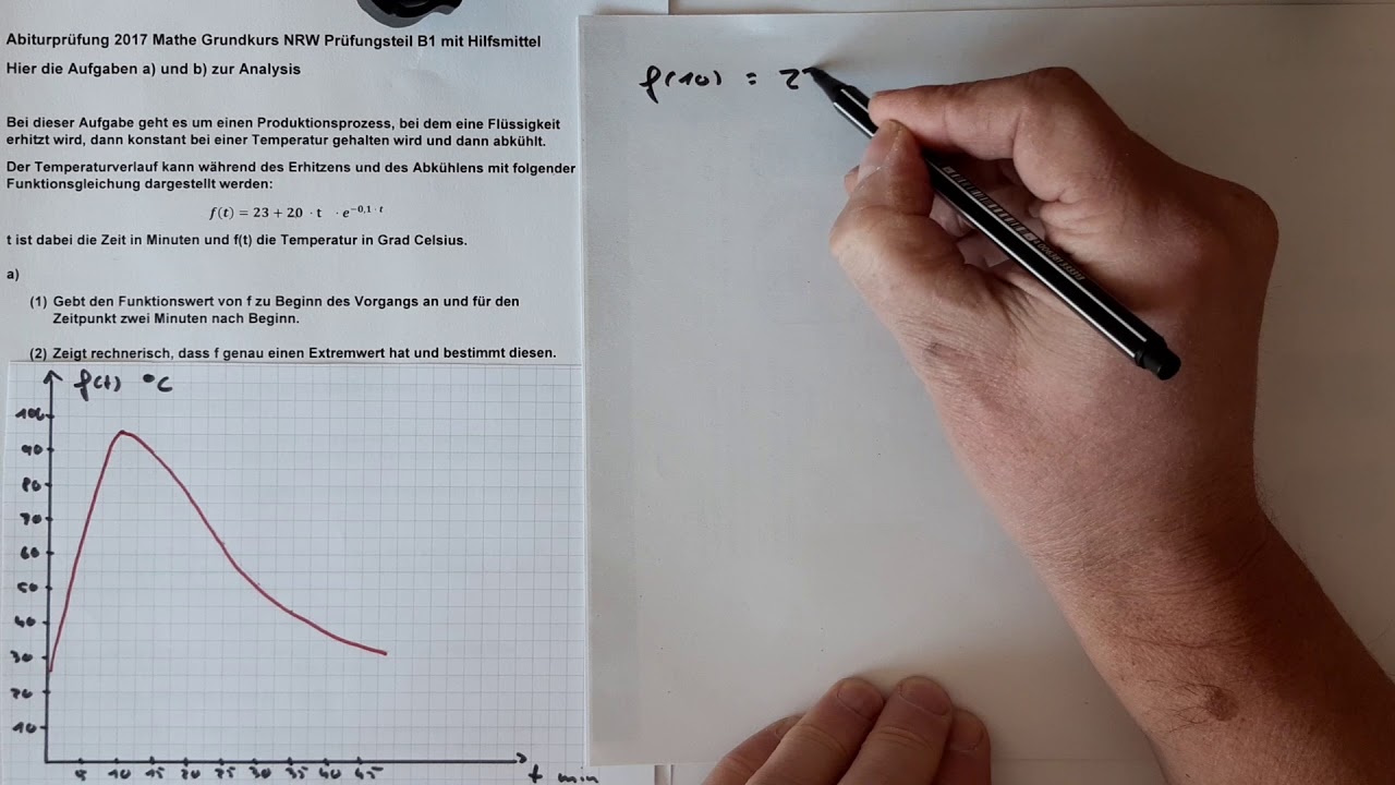 e Funktion, Beispielaufgabe Mathe Abi 2017 NRW Grundkurs Analysis B1