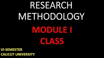 RESEARCH METHODOLOGY |MODULE 1 | 6TH SEMESTER | SDE STUDENTS |RESEARCH