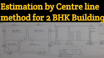 Estimation by Centre line method for 2 BHK Building || Center line method Estimation in Telugu